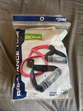Fitness Gear 20lb Pink Resistance Tube with Foam Handles / R19